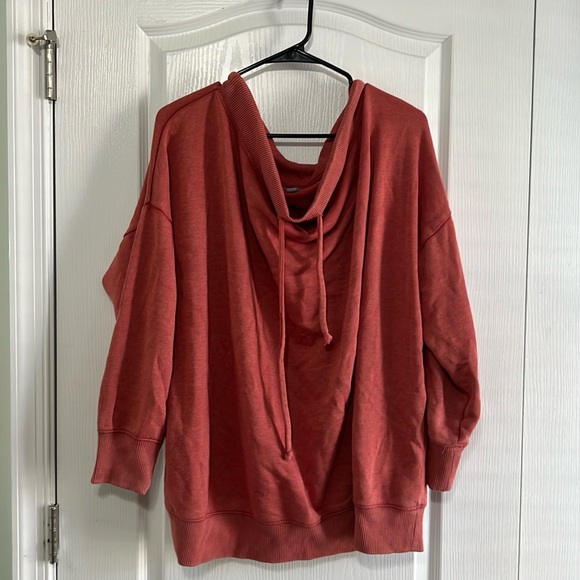 XL aerie over sized cow neck sweatshirt. Burnt orange. GUC. - Picture 1 of 5